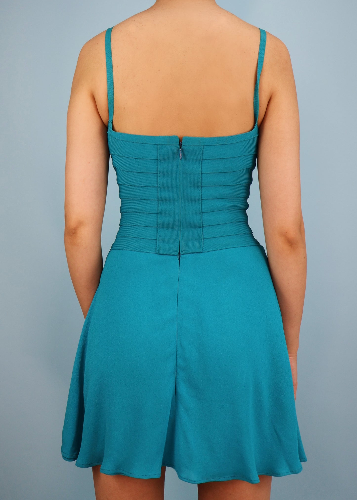 Hervé Léger Couture Spring 1995 Runway Blue Bandage Mini Dress