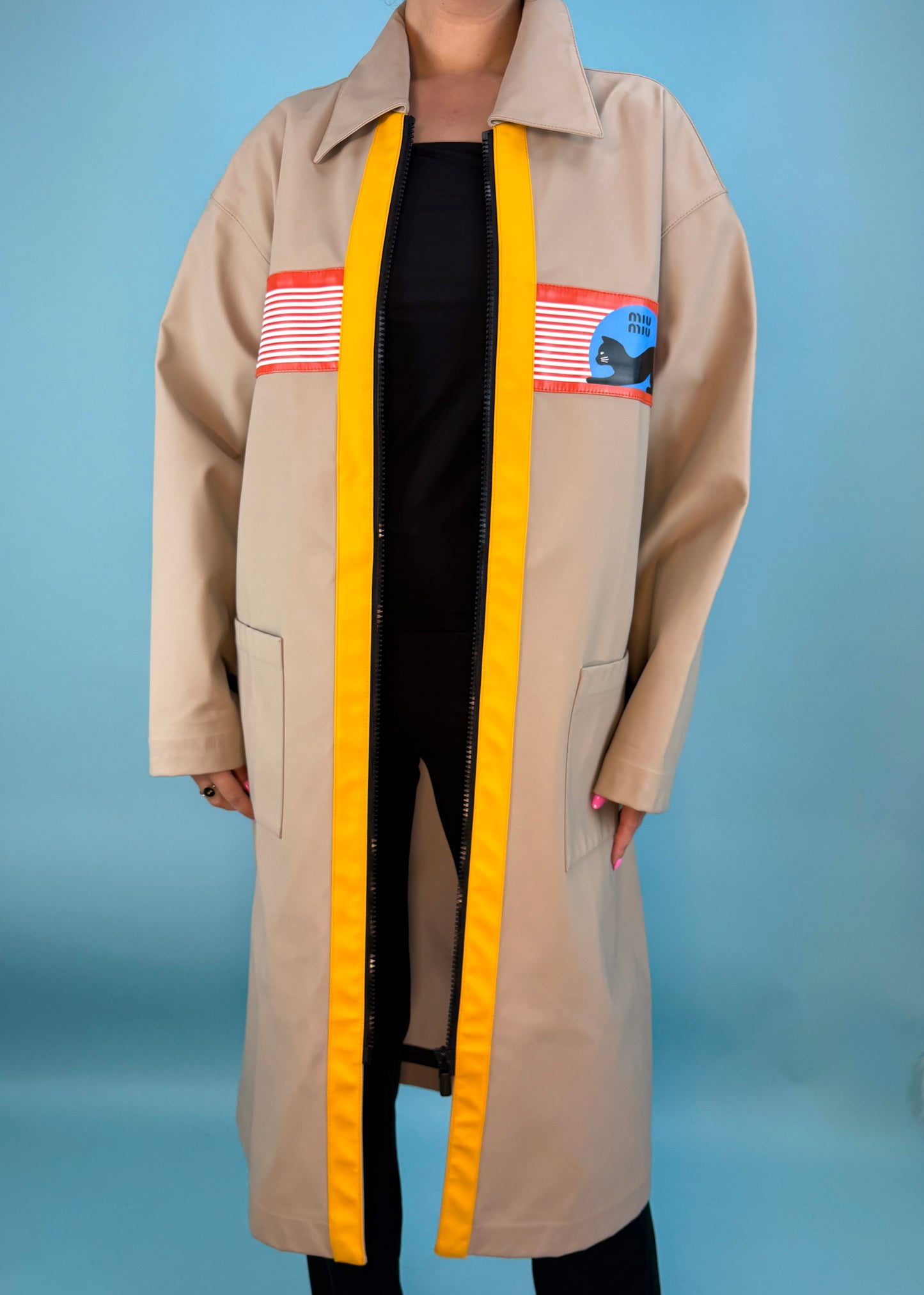 Miu Miu Resort 2019 Runway Cat Print Rain Coat