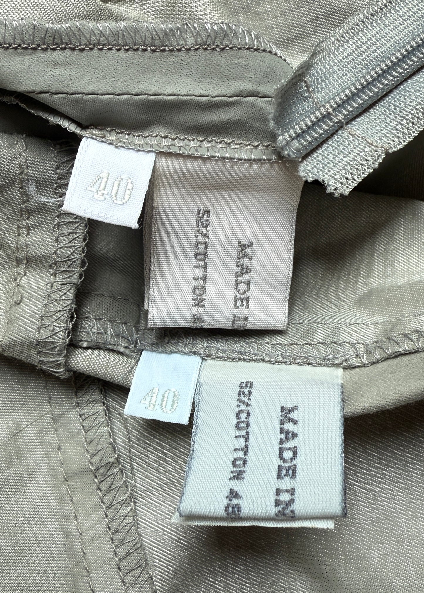Miu Miu Spring 1999 Runway Grey Buckle Top & Skirt Set