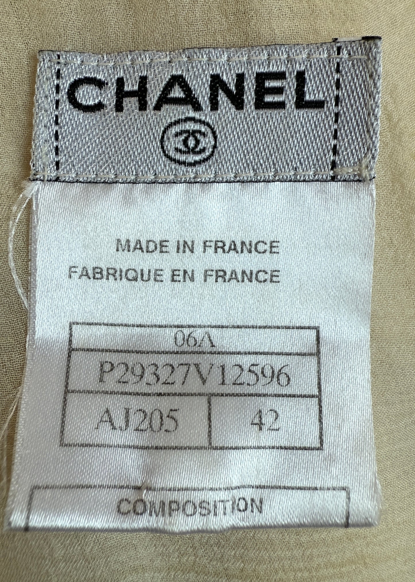Chanel Fall 2006 Cream Pleated Silk Chiffon Bow Detail Jacket