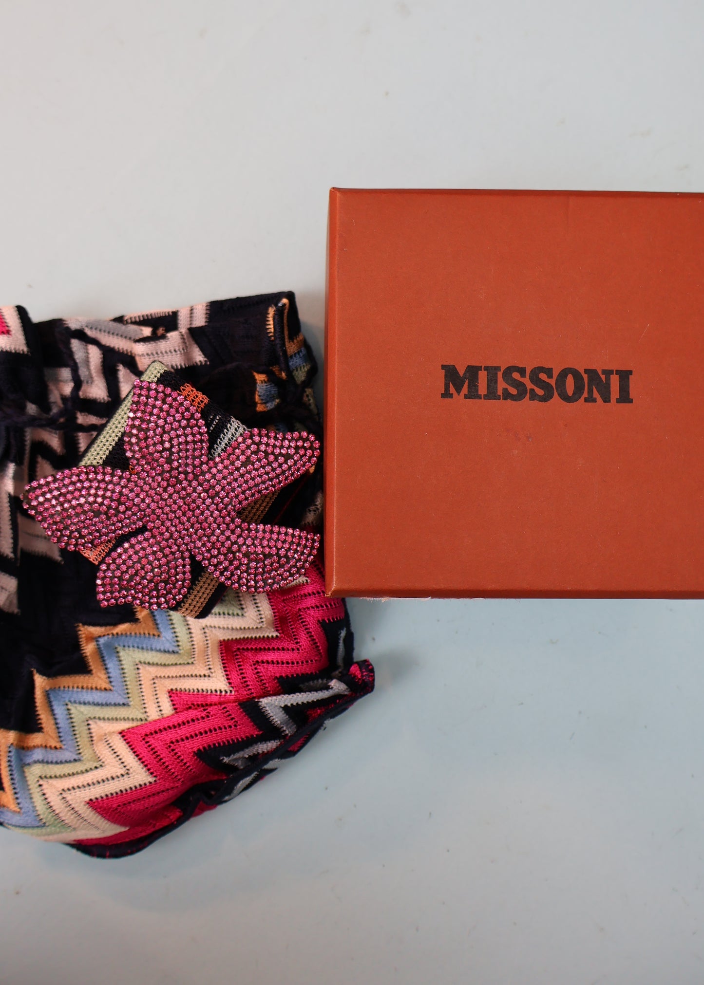 Missoni Spring 2004 Pink Crystal Starfish Striped Cuff Bracelet