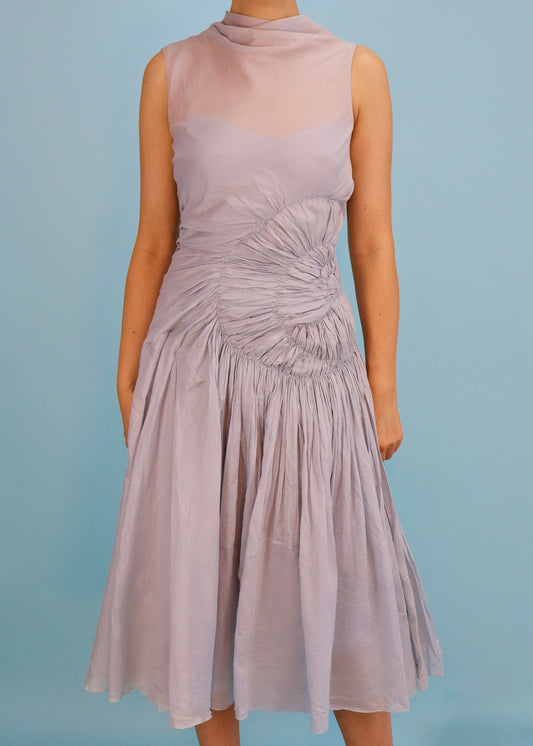 Prada Spring 2007 Baby Blue Ruched Dress