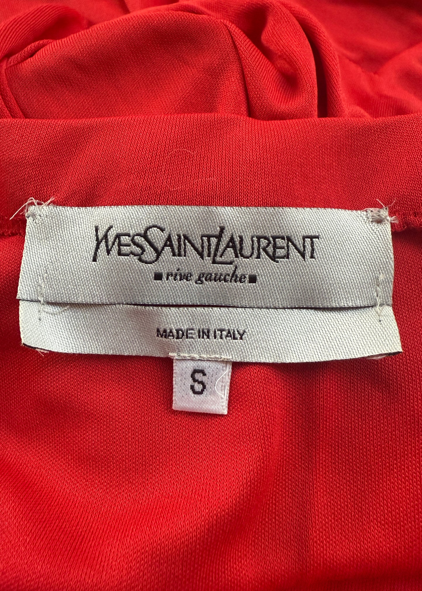 Yves Saint Laurent Fall 2003 Red Ruffle Sheer Panel Skirt