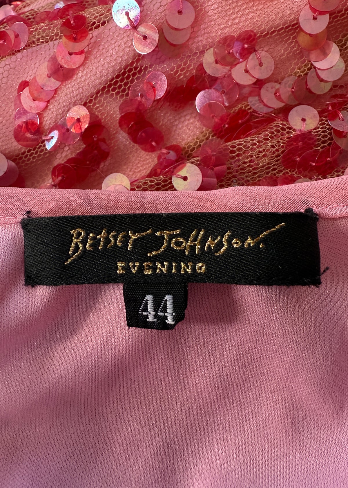 Betsey Johnson Pink Squiggle Sequin Dress