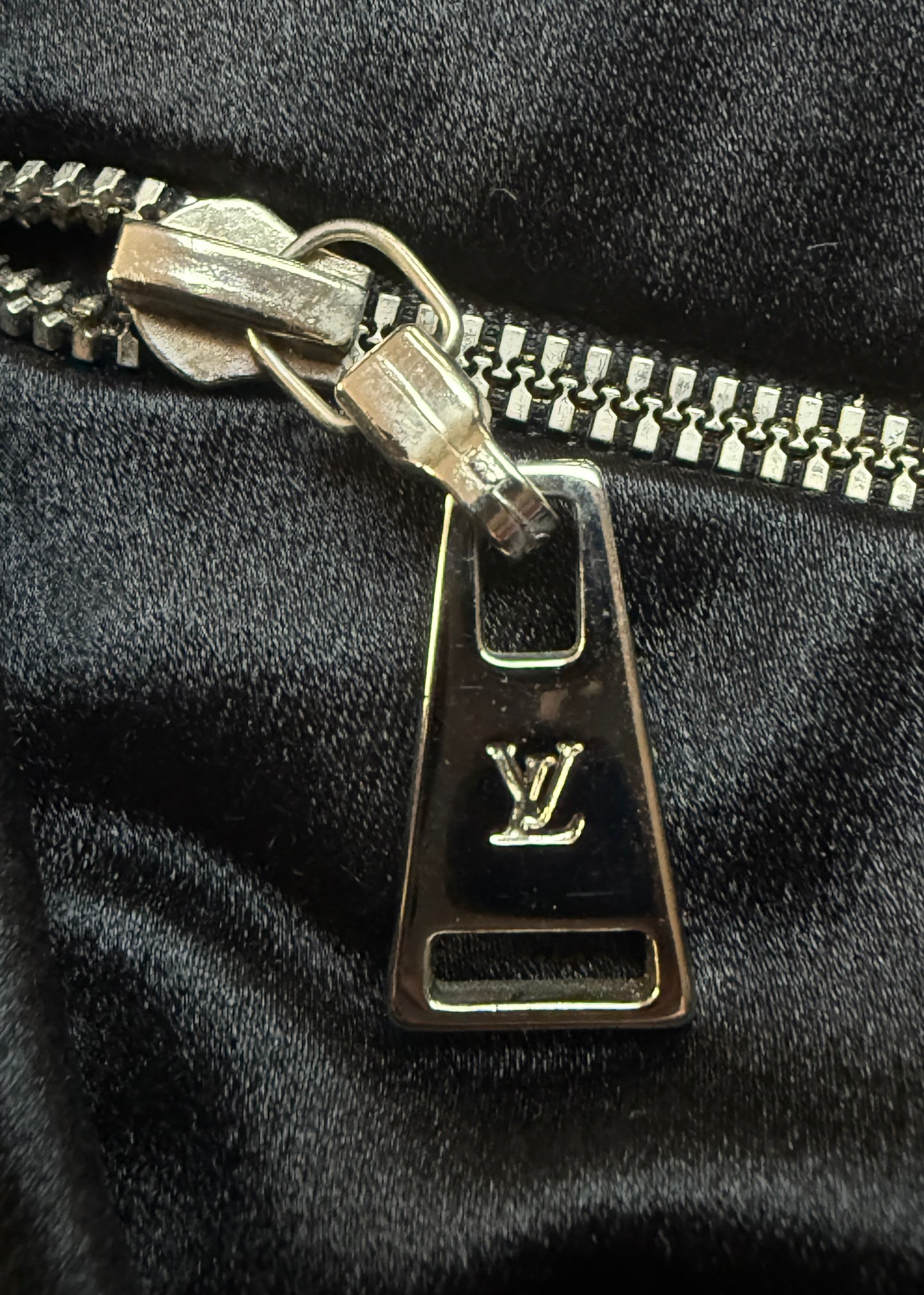 Louis Vuitton Spring 2003 Runway Black Silk Satin Zip Up Dress