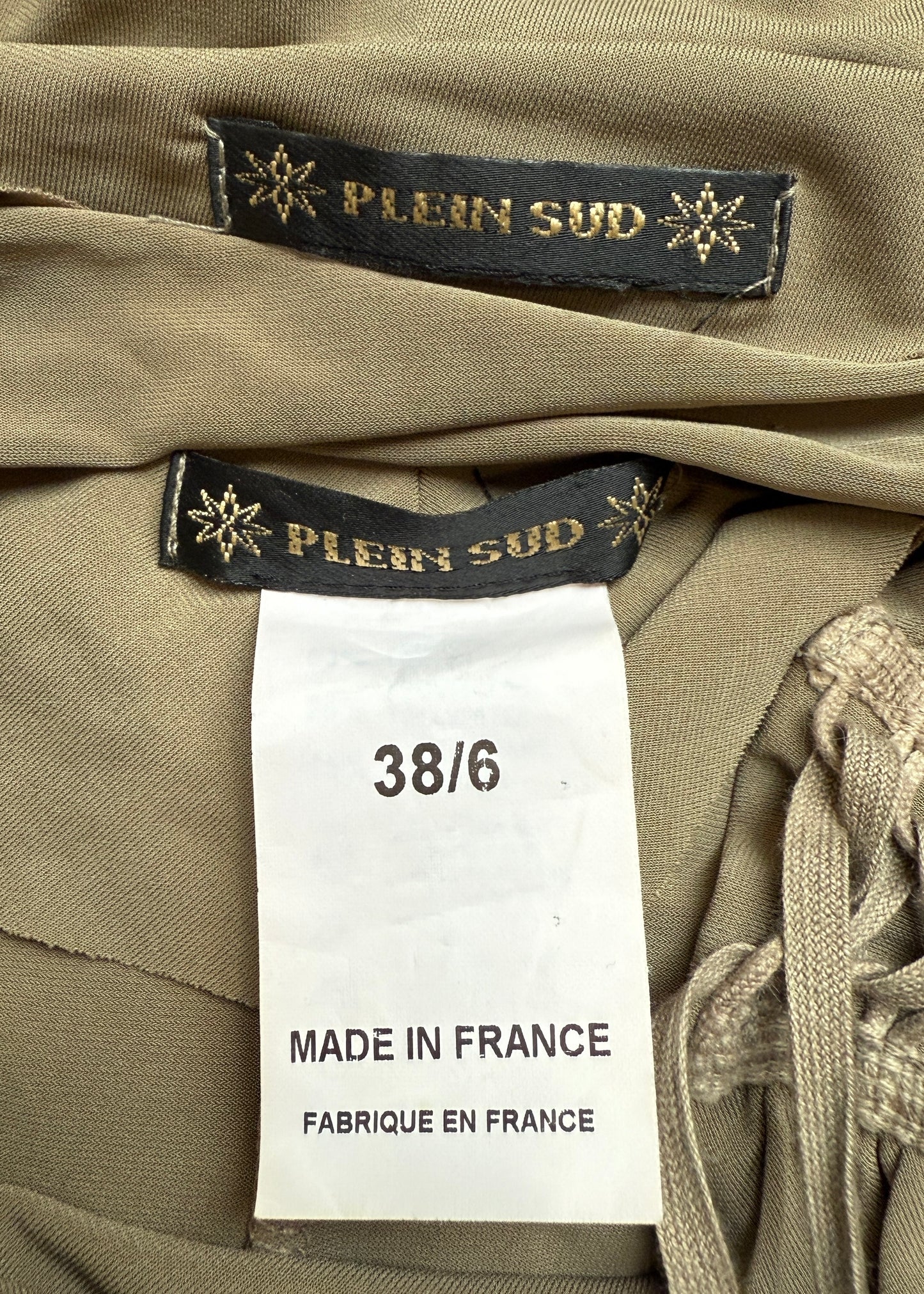 Plein Sud Khaki One Shoulder Top & Pants Lace Up Detail Set