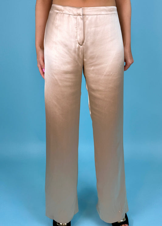 Valentino Low Rise Silk Satin Pants