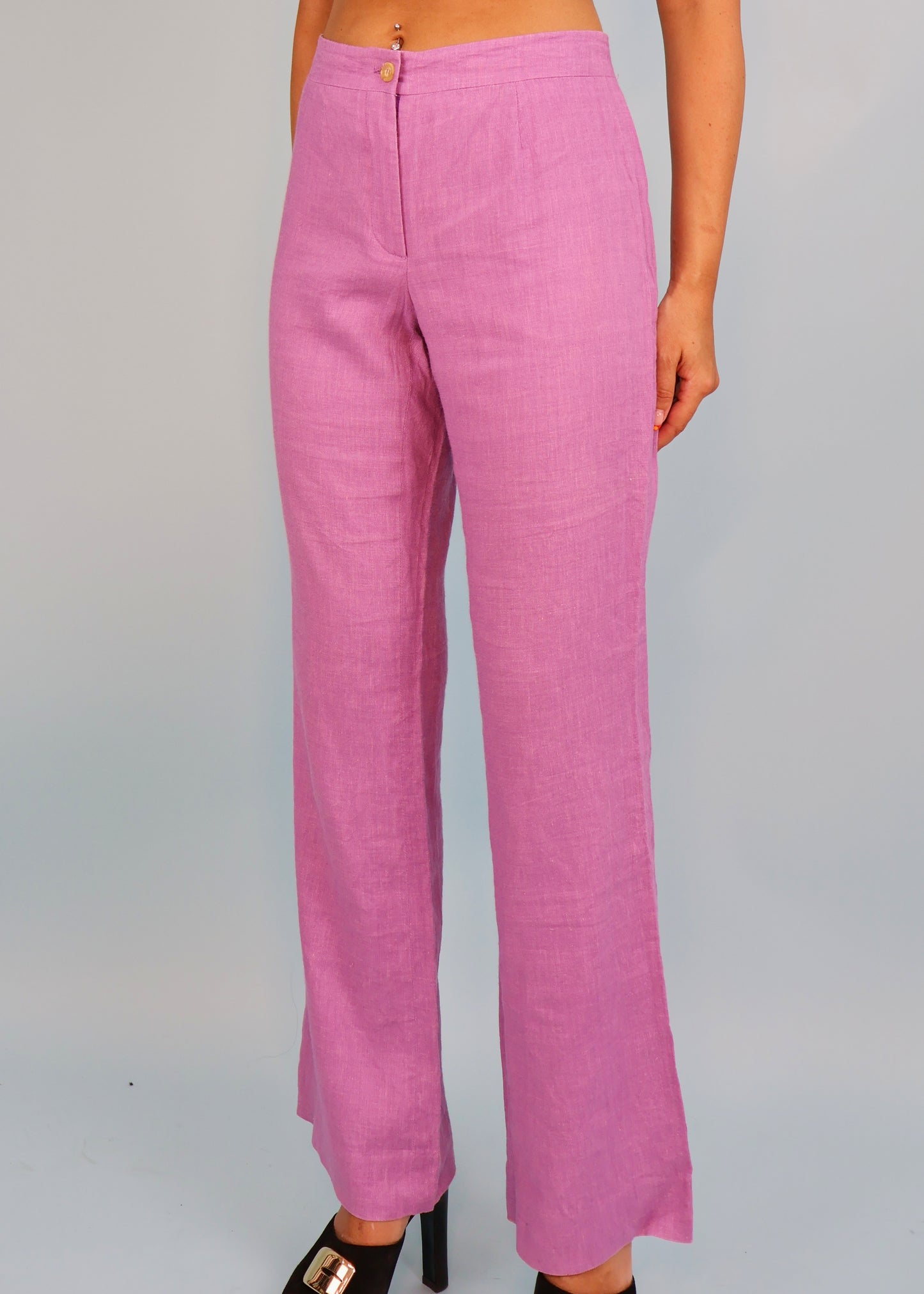 Celine Lilac Purple Linen Pants