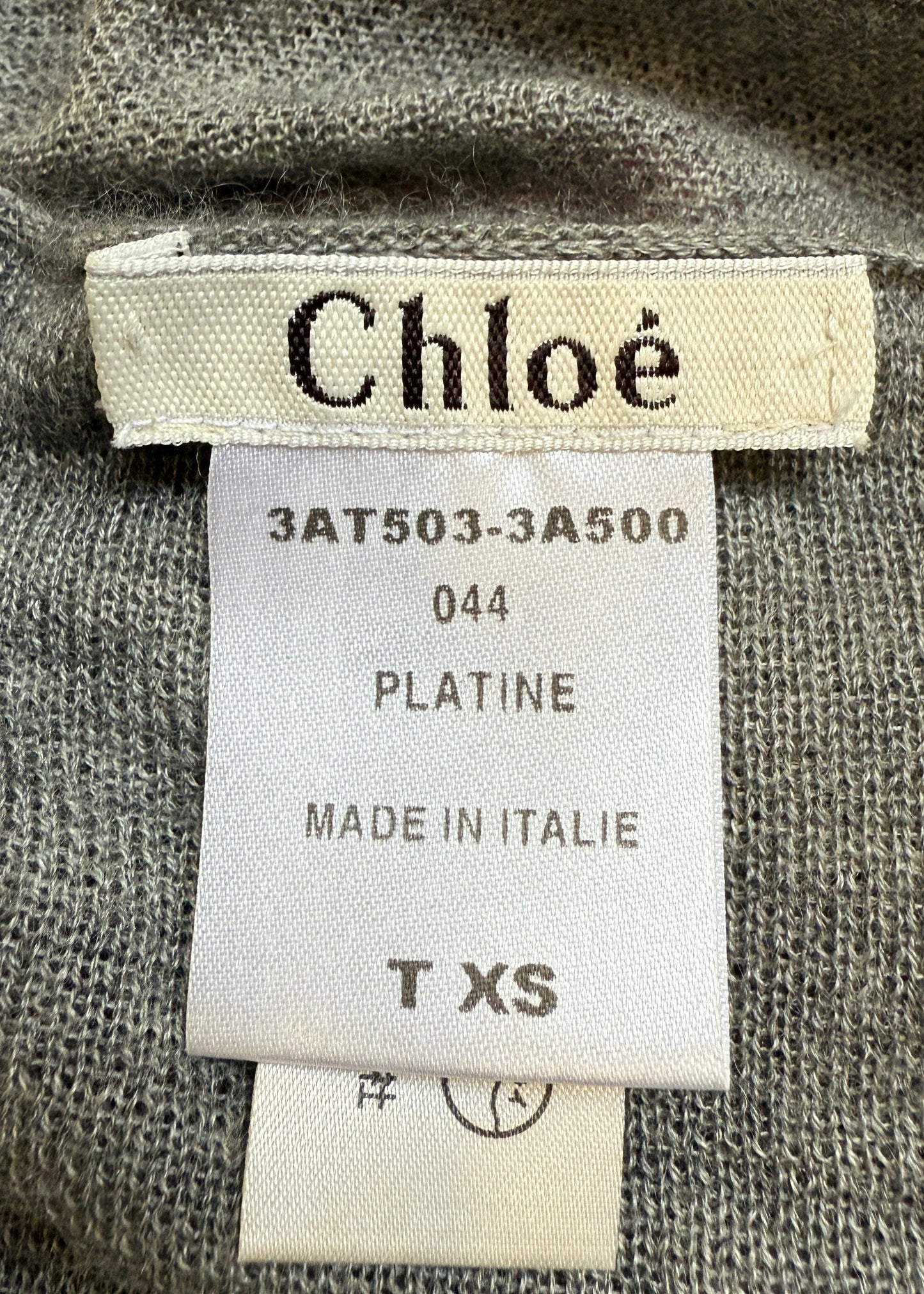 Chloé Fall 2003 Grey Cashmere Low Front Cardigan