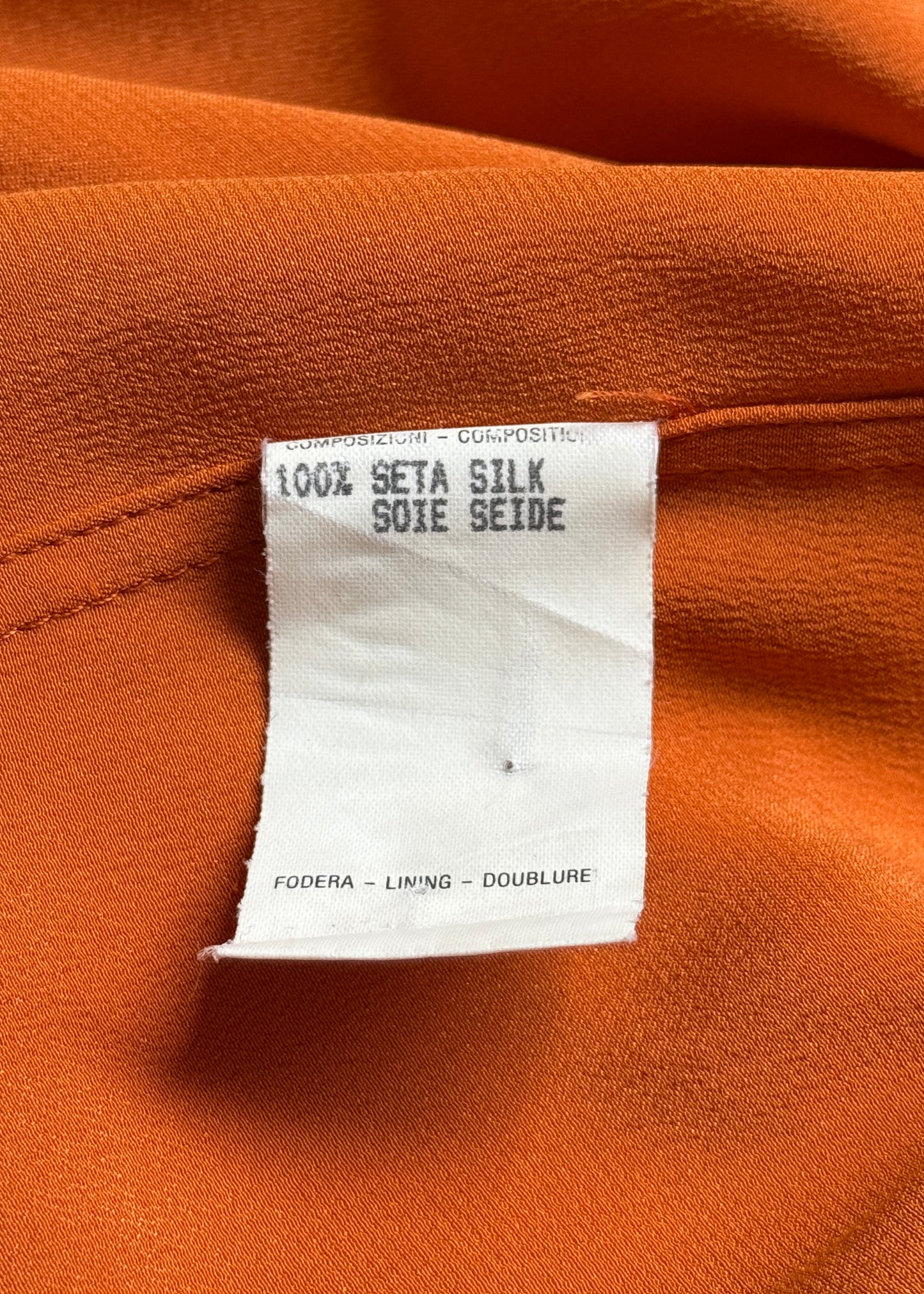 Gucci Fall 1995 Runway Orange Silk Shirt