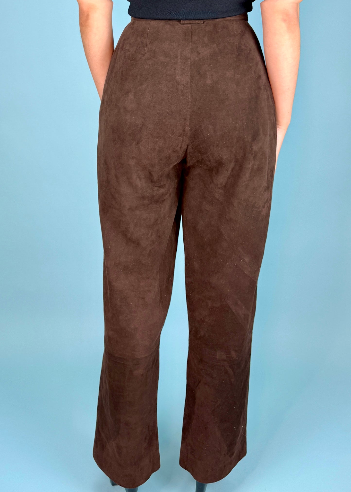 Chanel Fall 1998 Brown Suede Leather Pants
