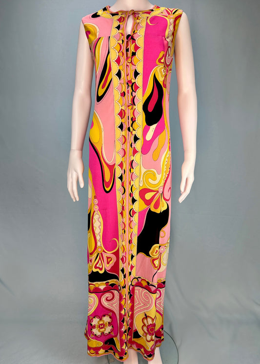 Emilio Pucci 1960’s Pink Pattern Maxi Dress