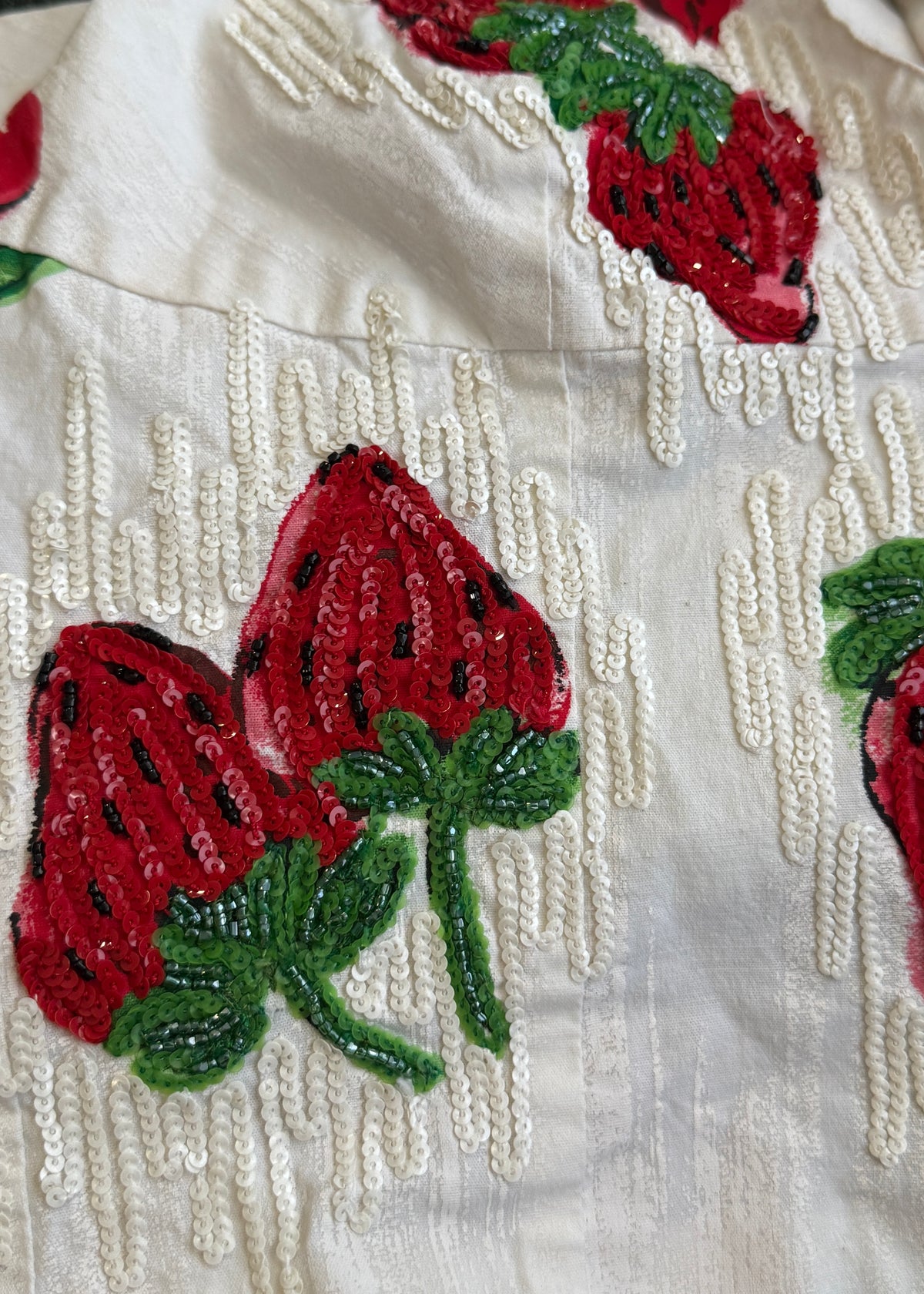 Blumarine Strawberry & Cherry Print Embellished Halter Top & Shorts Set
