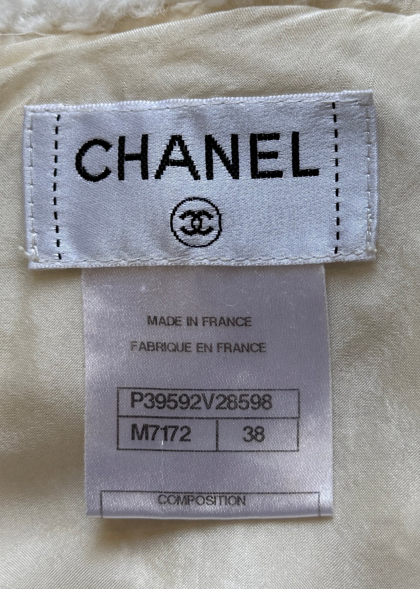 Chanel Fall 2010 Runway Cream Faux Fur Fringed Skirt