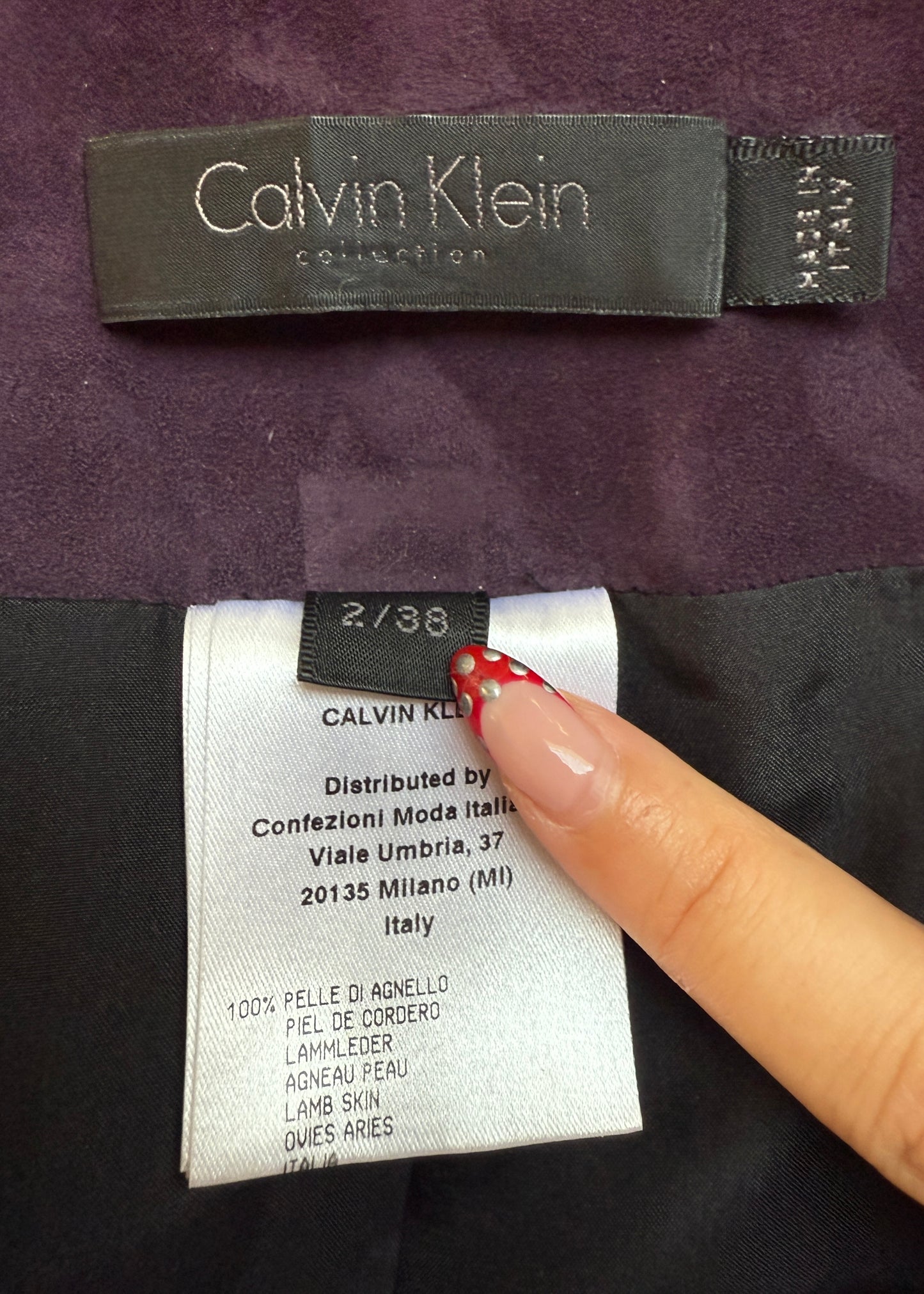 Calvin Klein Fall 2015 Runway Purple Leather Patchwork Maxi Skirt