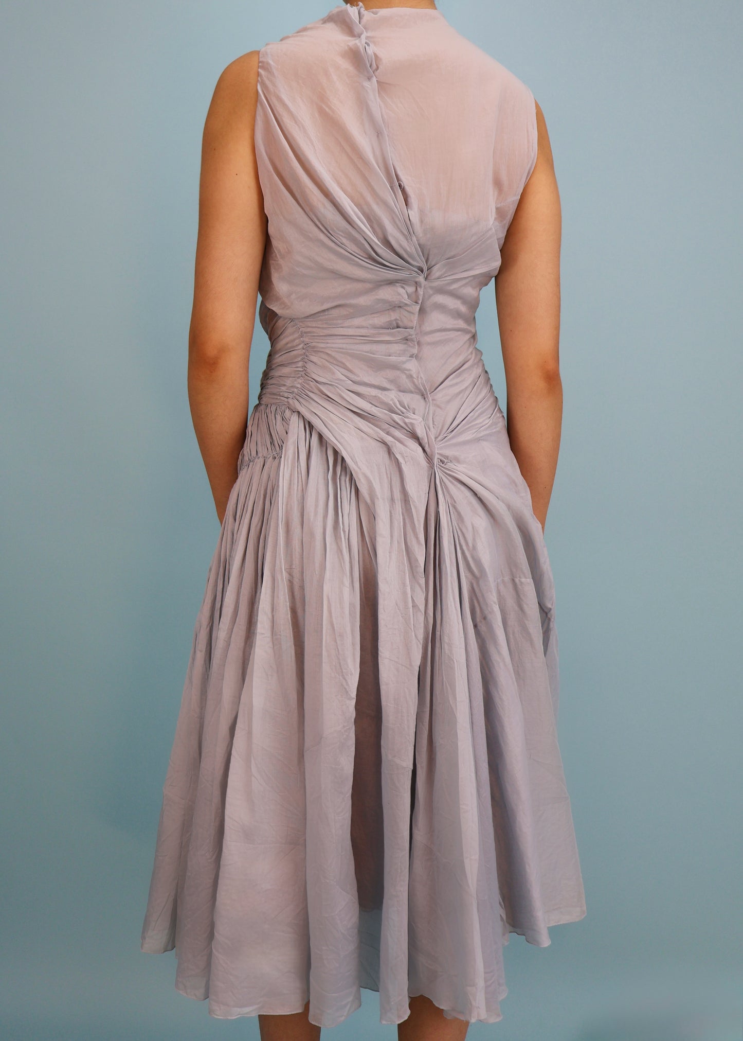 Prada Spring 2007 Baby Blue Ruched Dress