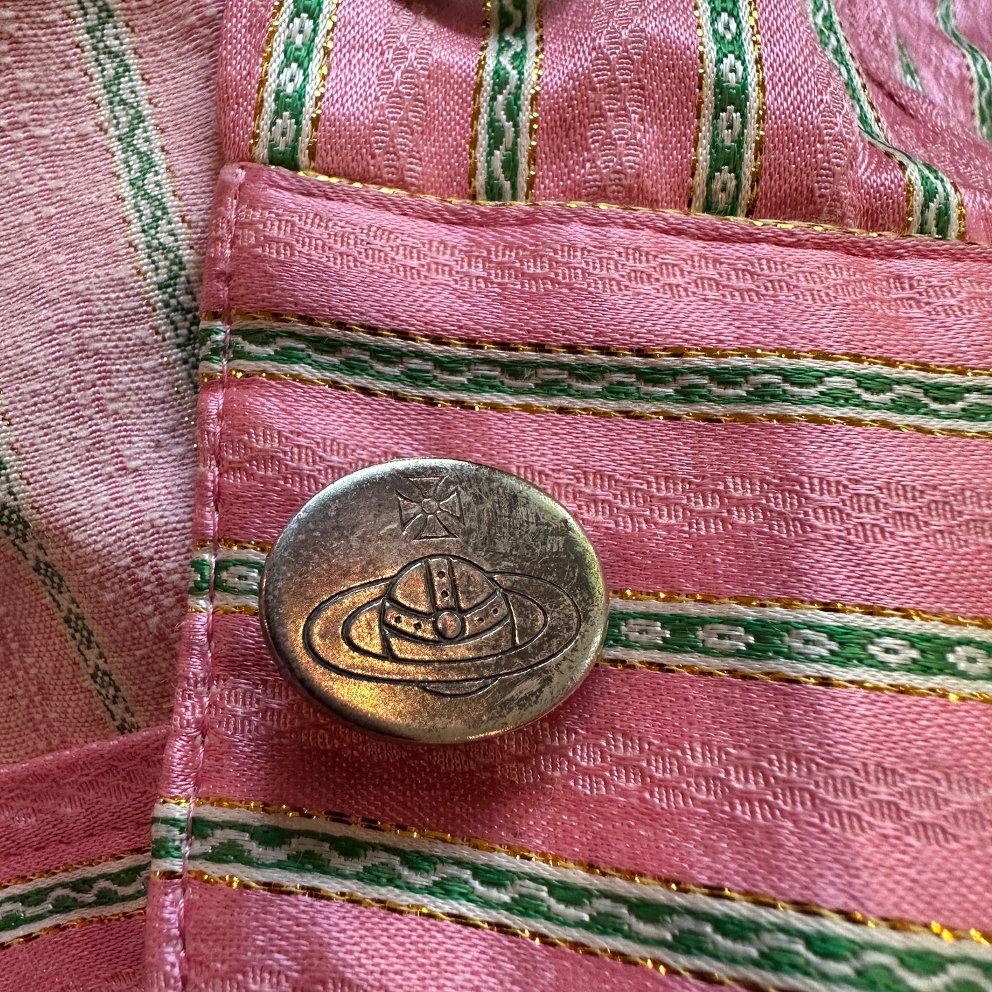 Vivienne Westwood Spring 1992 Pink Satin Striped Jacket Top