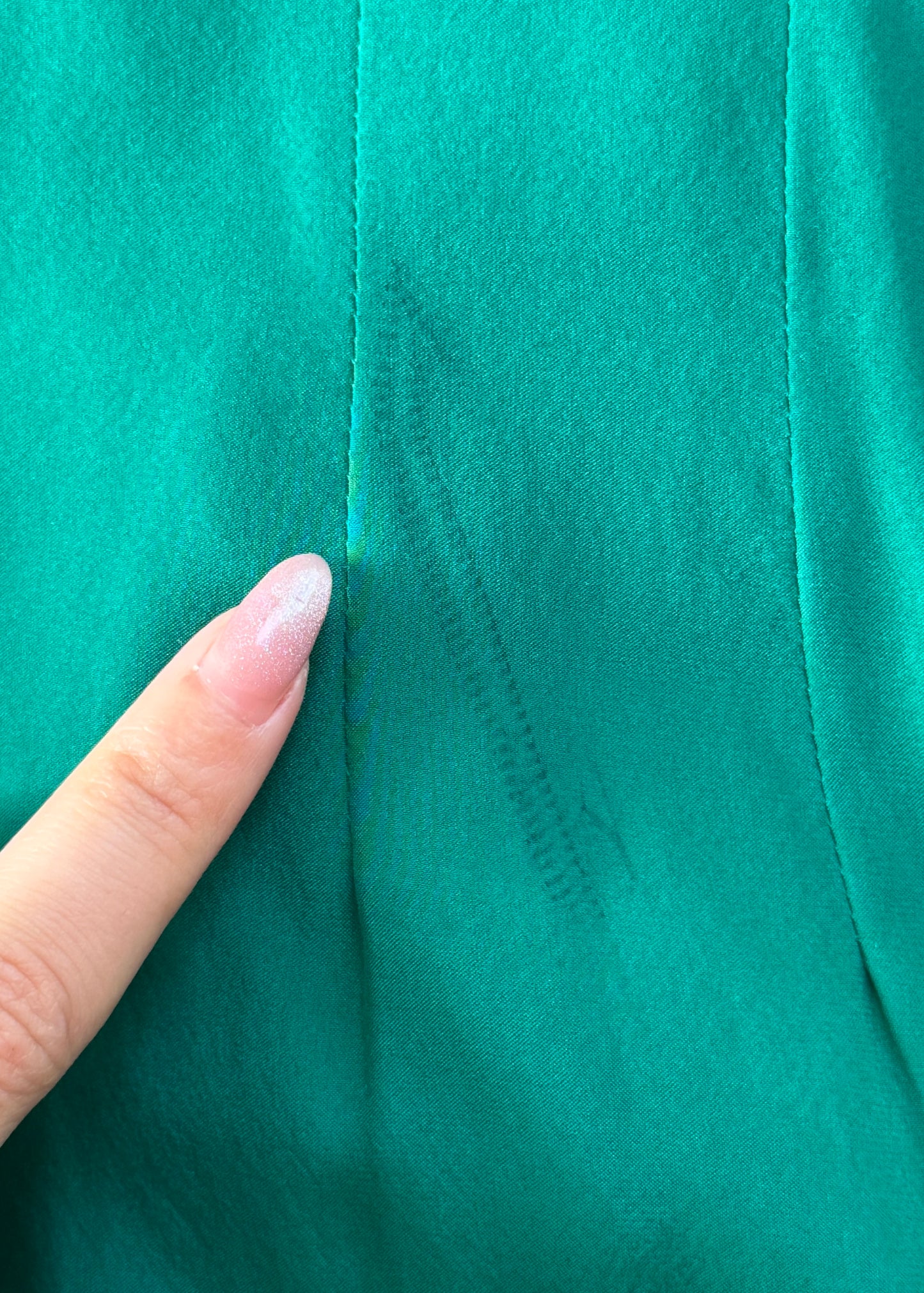 Yves Saint Laurent Fall 2003 Runway Green Silk Ruffle Dress