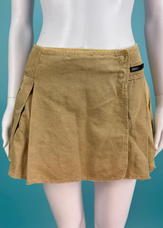 Prada Beige Pleated Mini Skirt