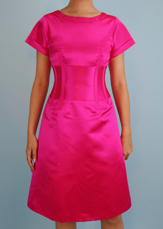 Celine Spring 2008 Runway Pink Satin Corset Dress
