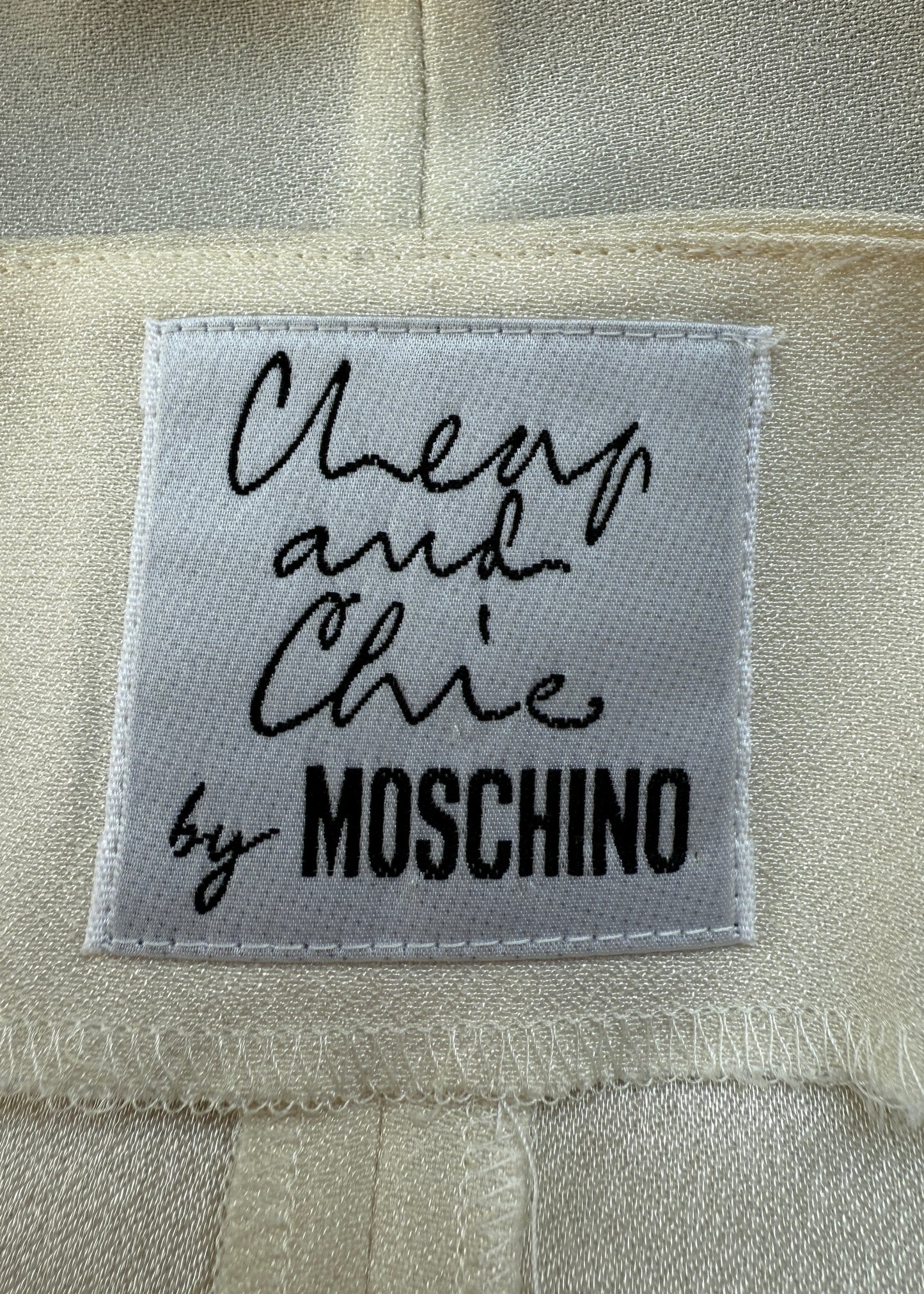 Moschino Cheap and Chic Cream & Black Button Down Top