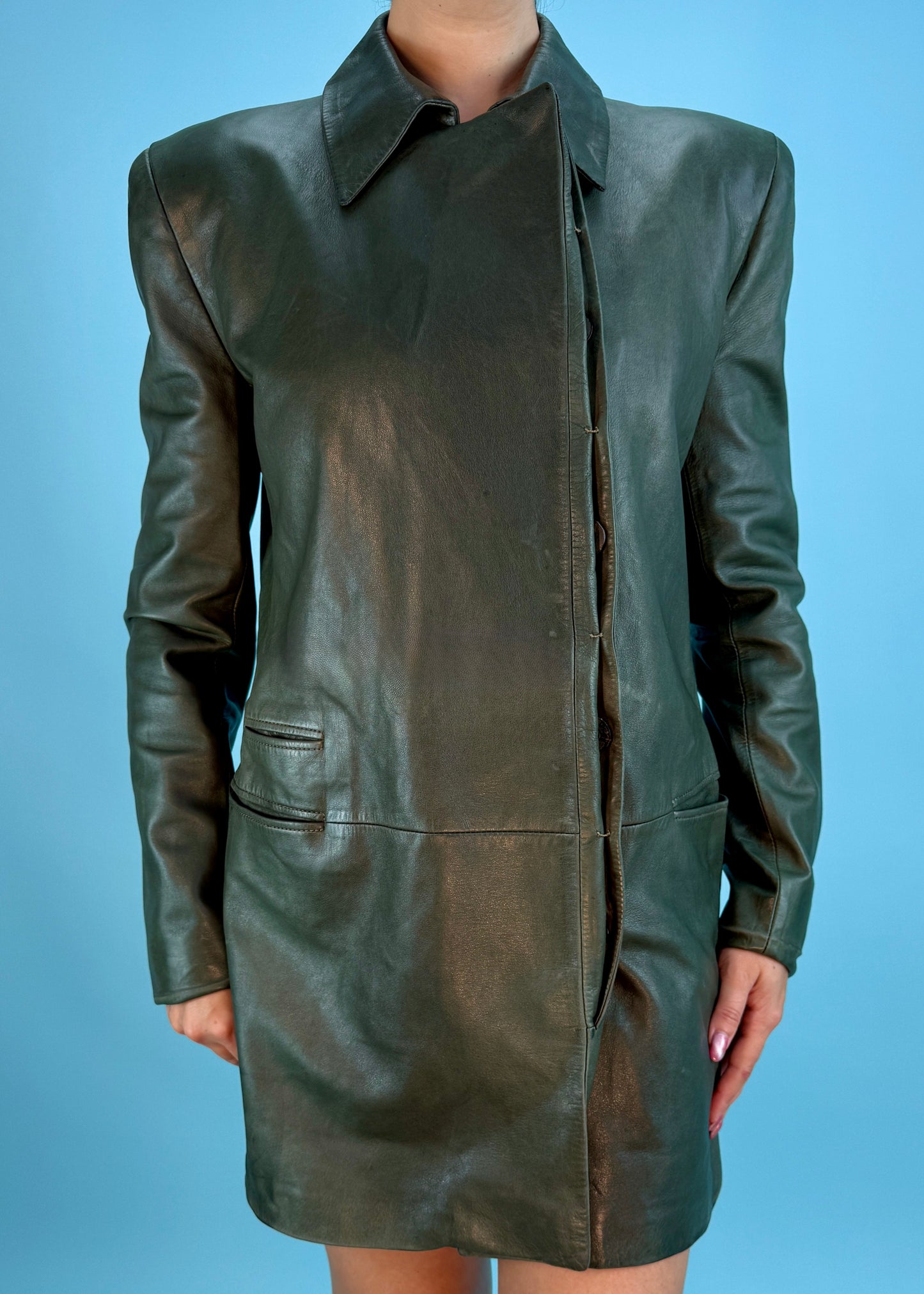 Gucci Fall 1995 Green Leather Jacket