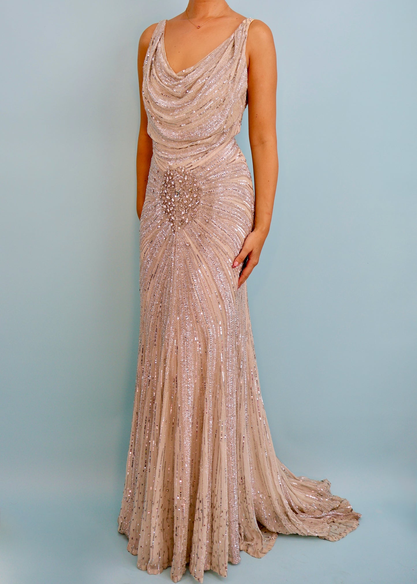 Elie Saab Spring 2006 Runway Crystal Embellished Cowl Neckline Gown