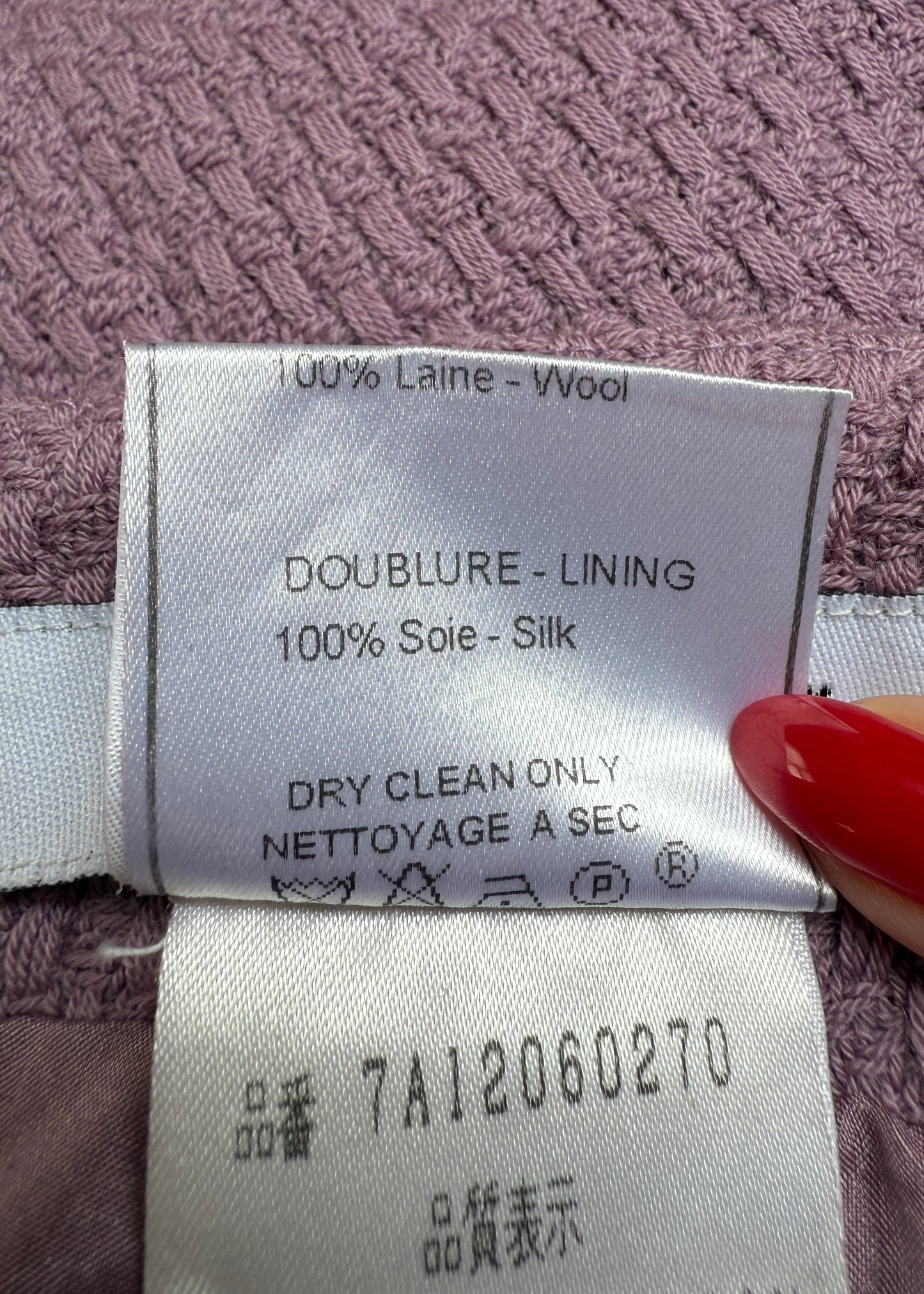 Dior Fall 1997 Purple Textured Wool Mini Dress