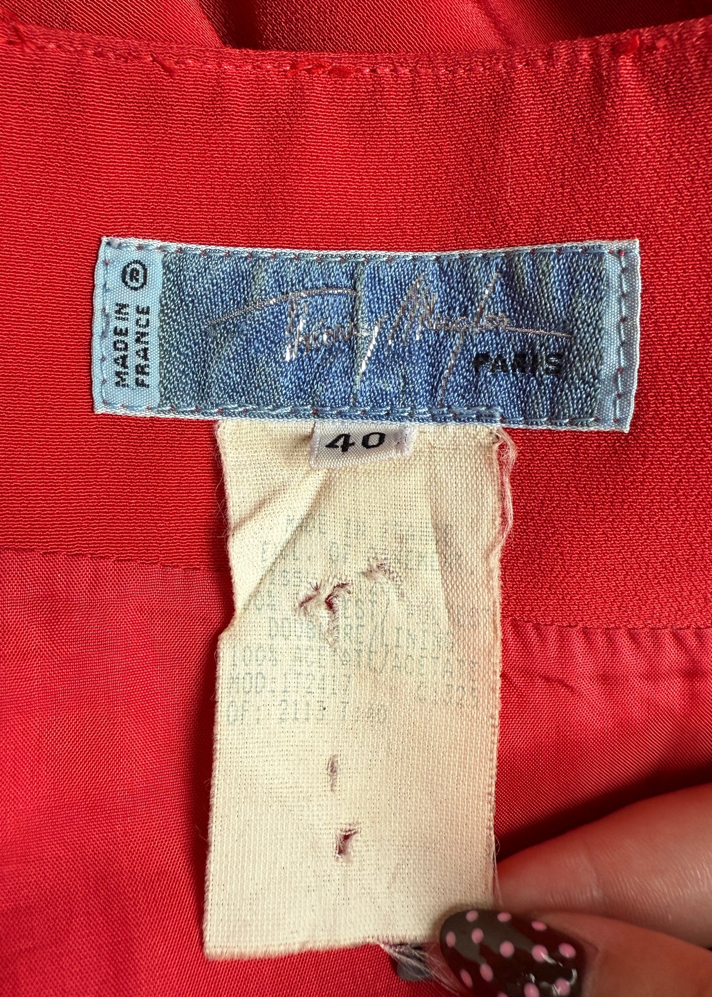 Thierry Mugler 1990s Red One Shoulder Dress