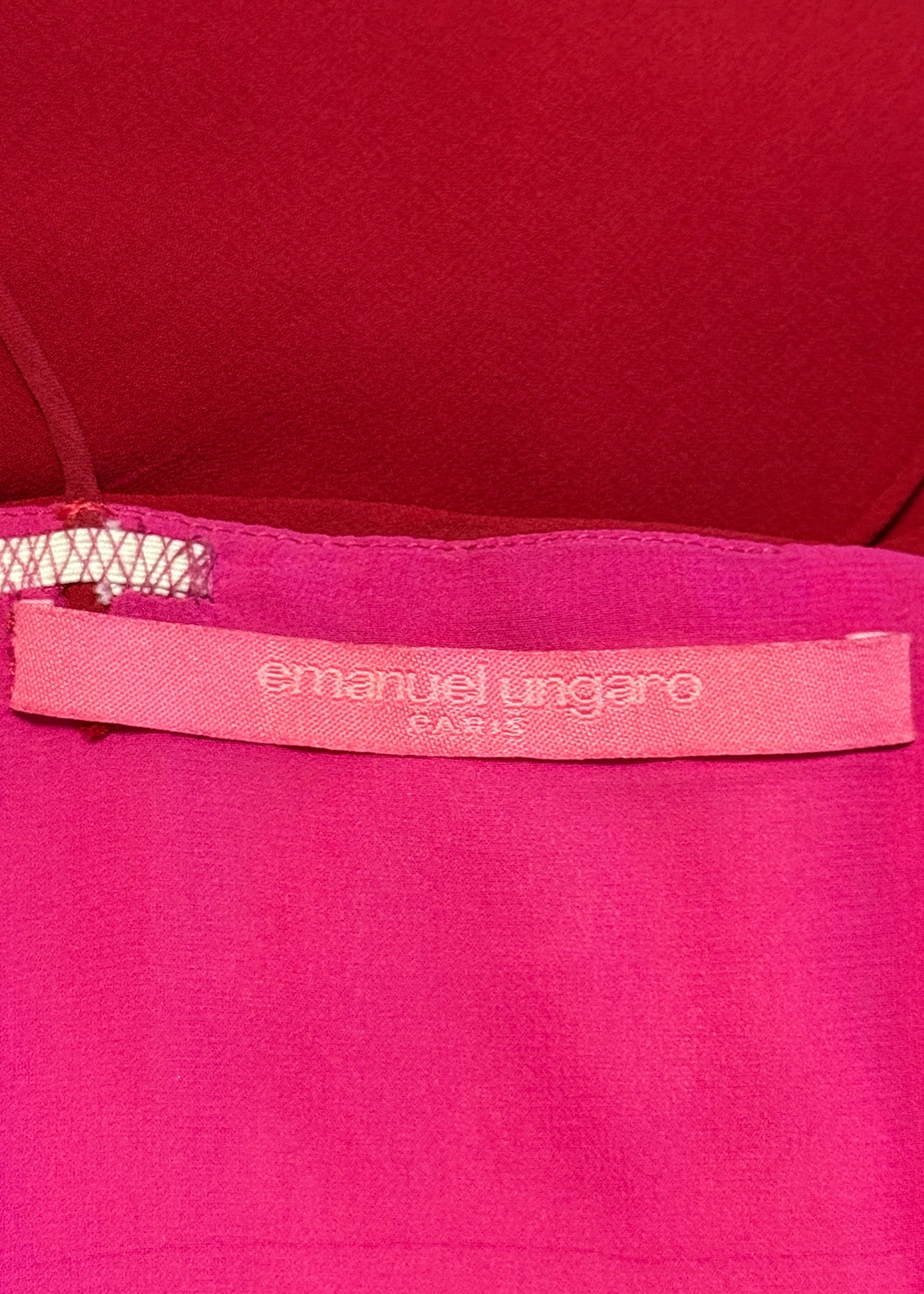 Emanuel Ungaro Red & Pink Silk Chiffon Gown