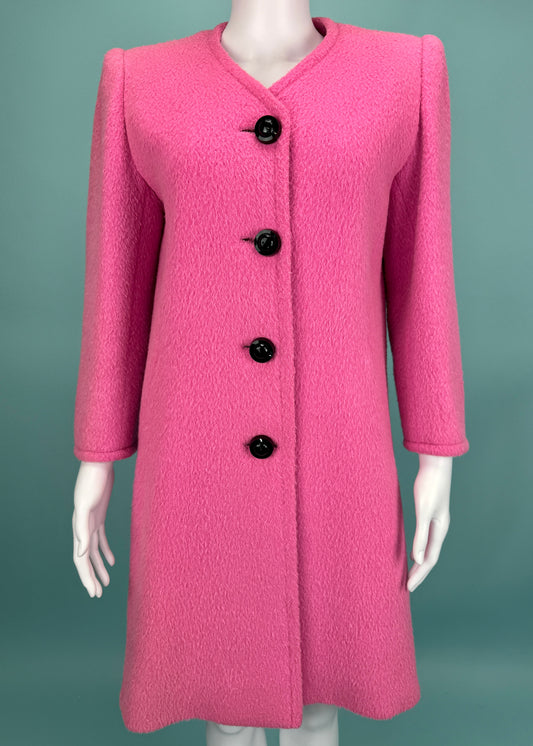 Givenchy Haute Couture Fall 1985 Runway Pink Brushed Wool Jacket