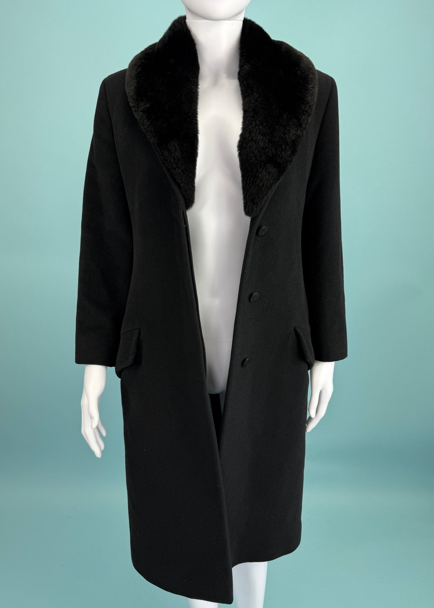 Versace Fall 1998 Black Fur Collar Jacket
