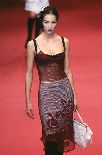 Dolce & Gabbana Fall 1997 Burgundy Floral Knit Cardigan