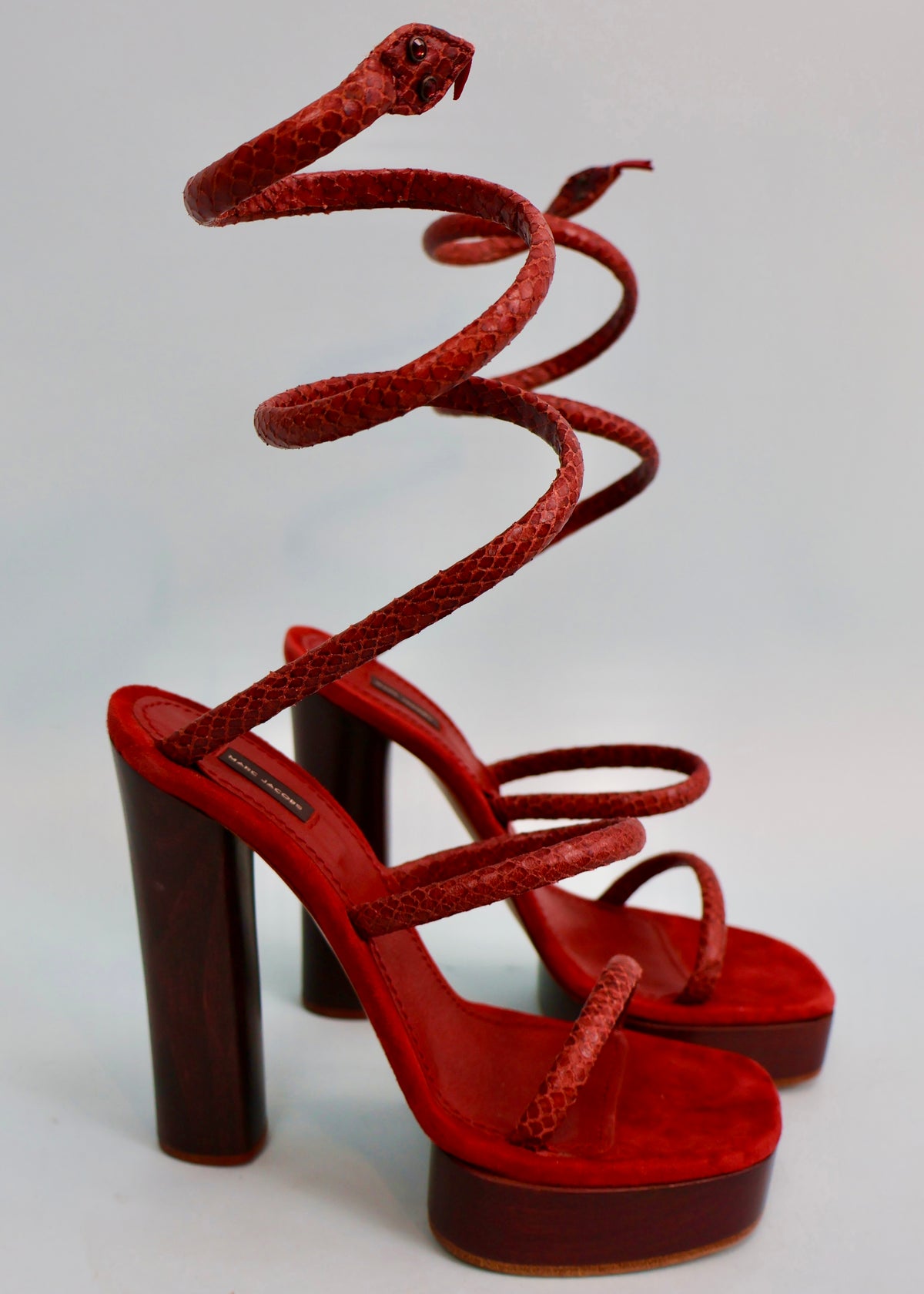 Marc Jacobs Spring 2011 Runway Red Snake Spiral Platform Heels