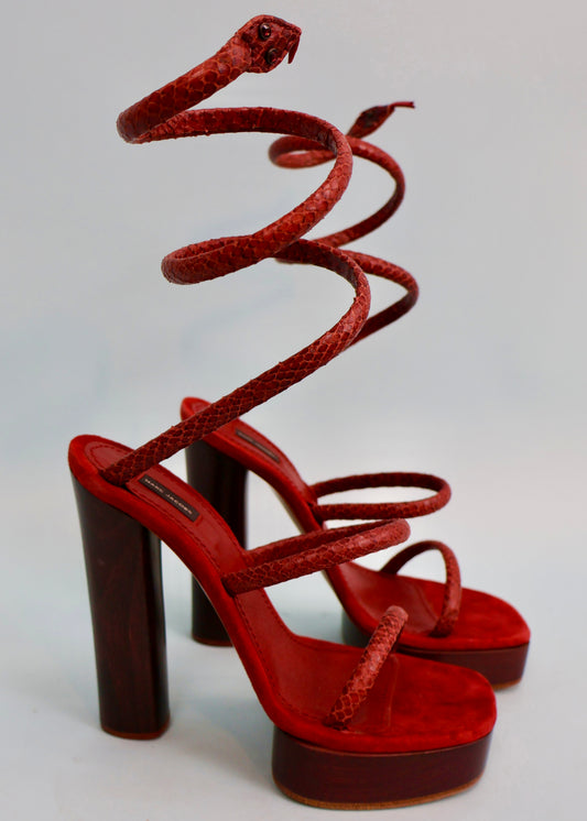 Marc Jacobs Spring 2011 Runway Red Snake Spiral Platform Heels