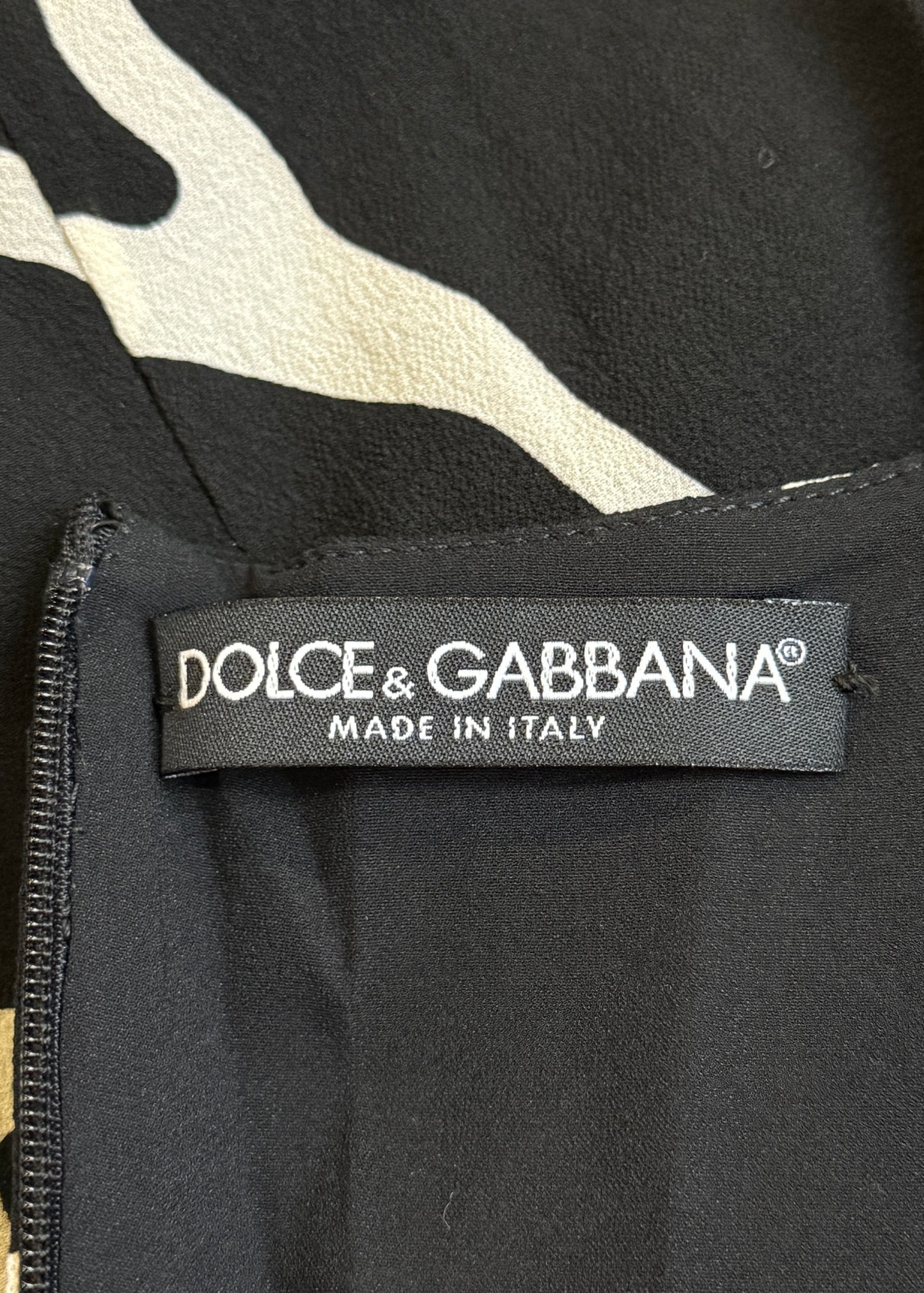 Dolce & Gabbana Giraffe Print Silk Chiffon Dress