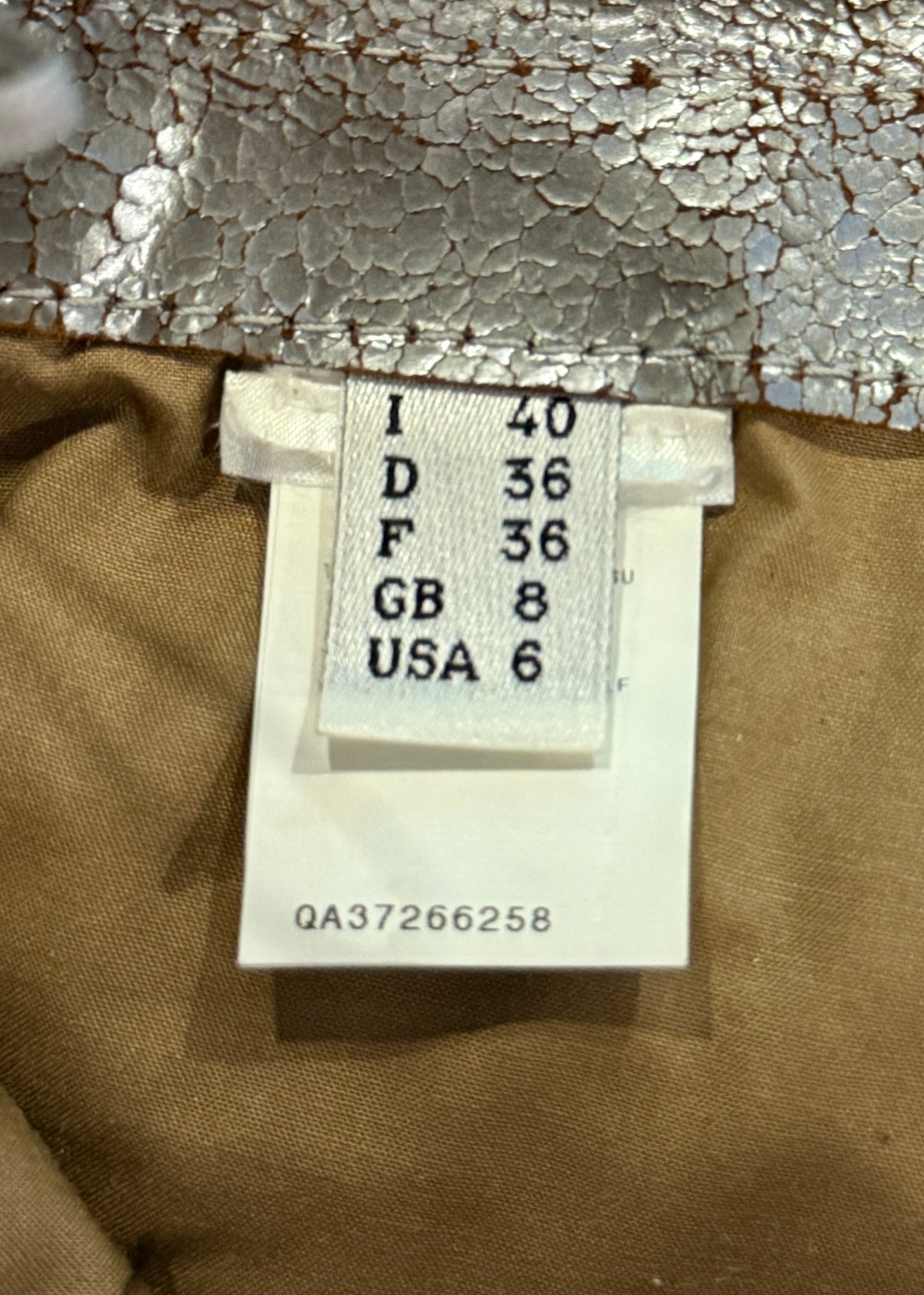 Jean Paul Gaultier Metallic Silver Leather Studded Spellout & Embroidered Pants