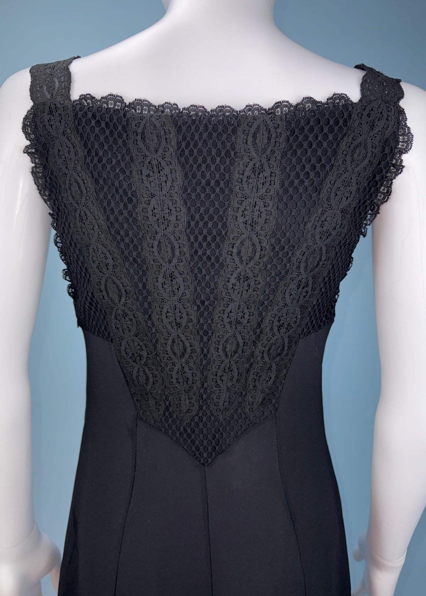 Versace Spring 1997 Runway Black Lace Bodice Dress