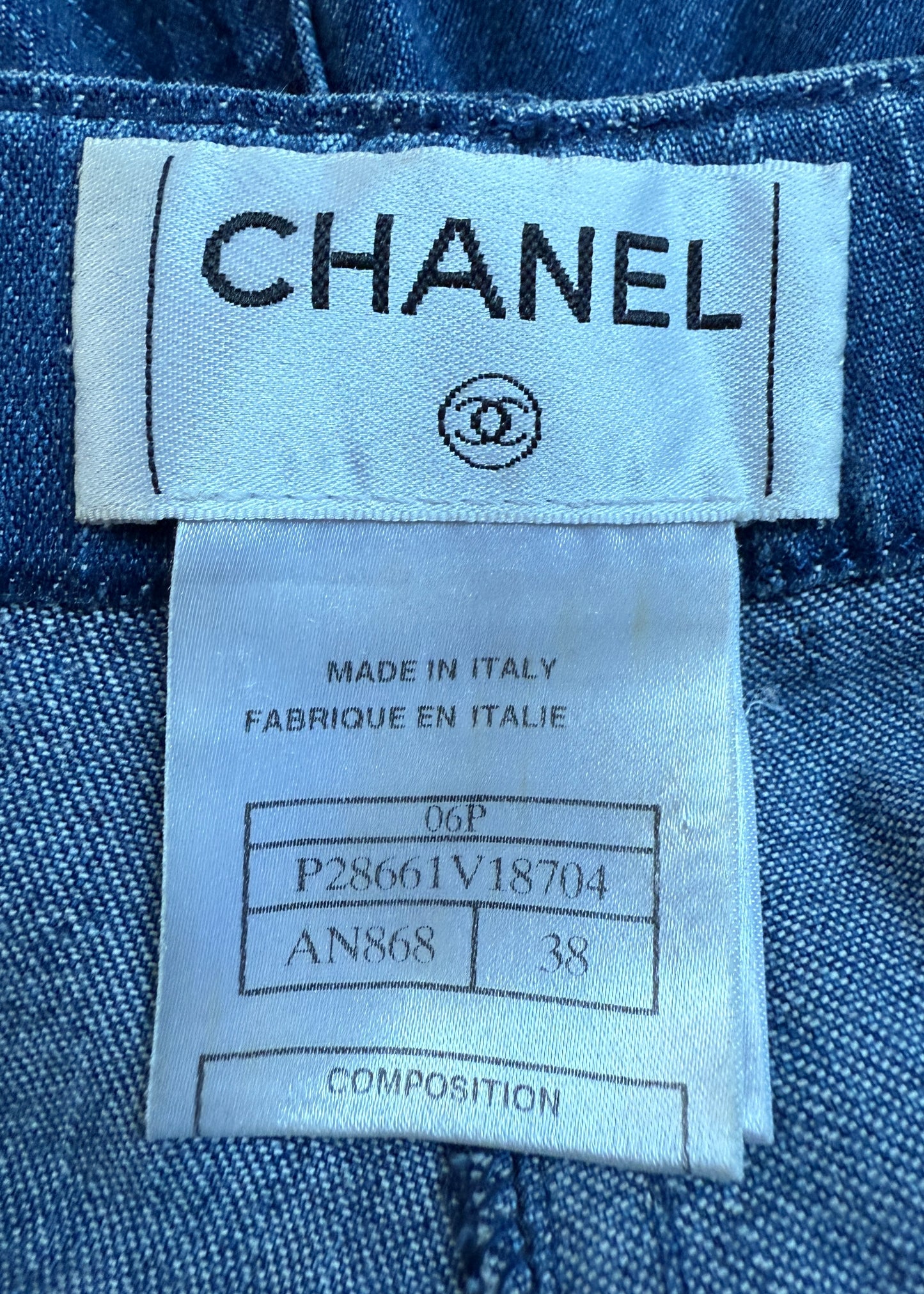 Chanel Spring 2006 Runway Chain Trim Denim Jorts