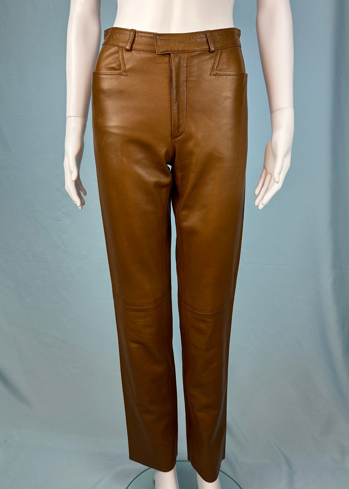 Gucci Brown Leather High Waisted Pants