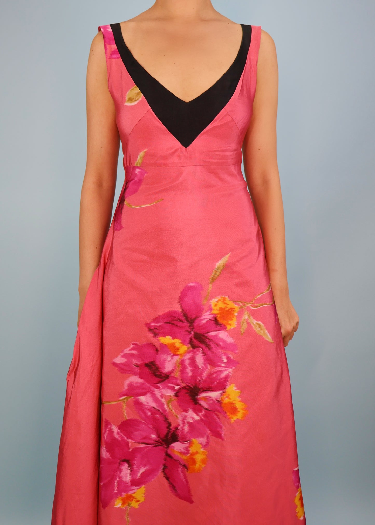 Christian Lacroix Fall 1997 Runway Pink Floral Silk Gown