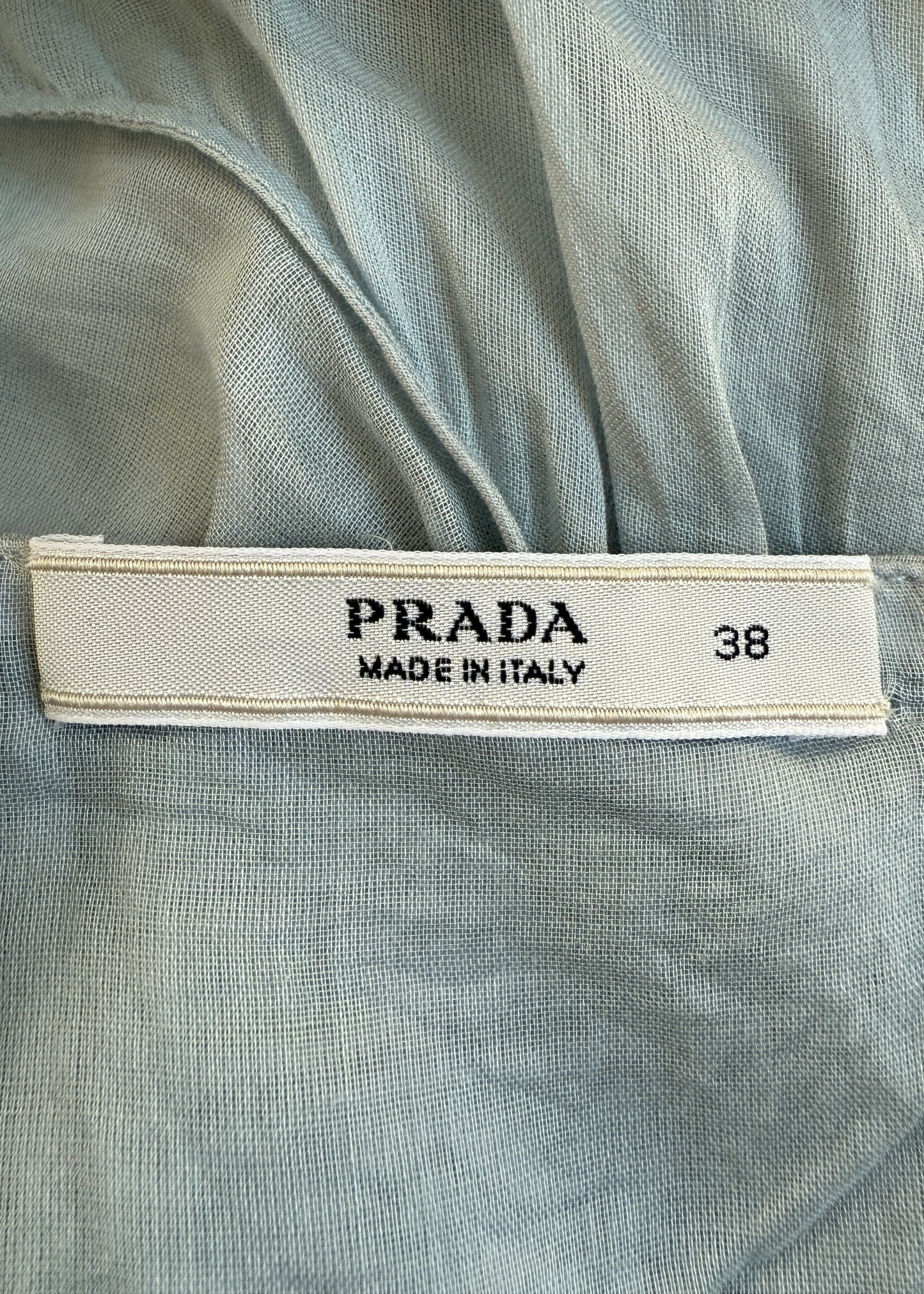 Prada Spring 2007 Baby Blue Ruched Dress