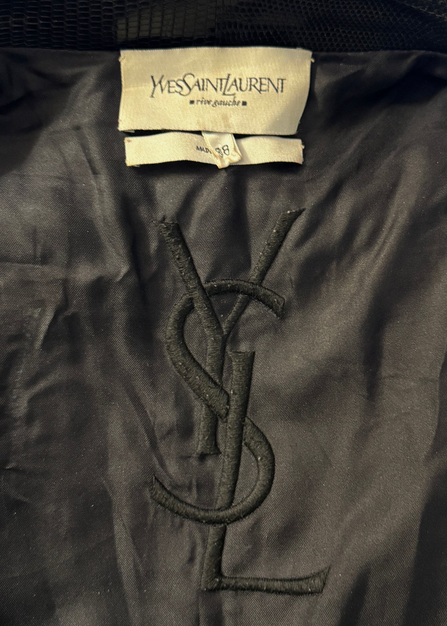 Yves Saint Laurent Fall 2003 Runway Black Leather Cropped Jacket