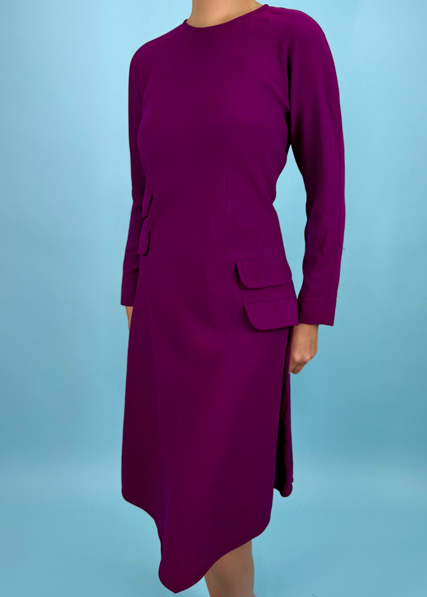 Versace Fall 1993 Purple Asymmetric Hem Dress