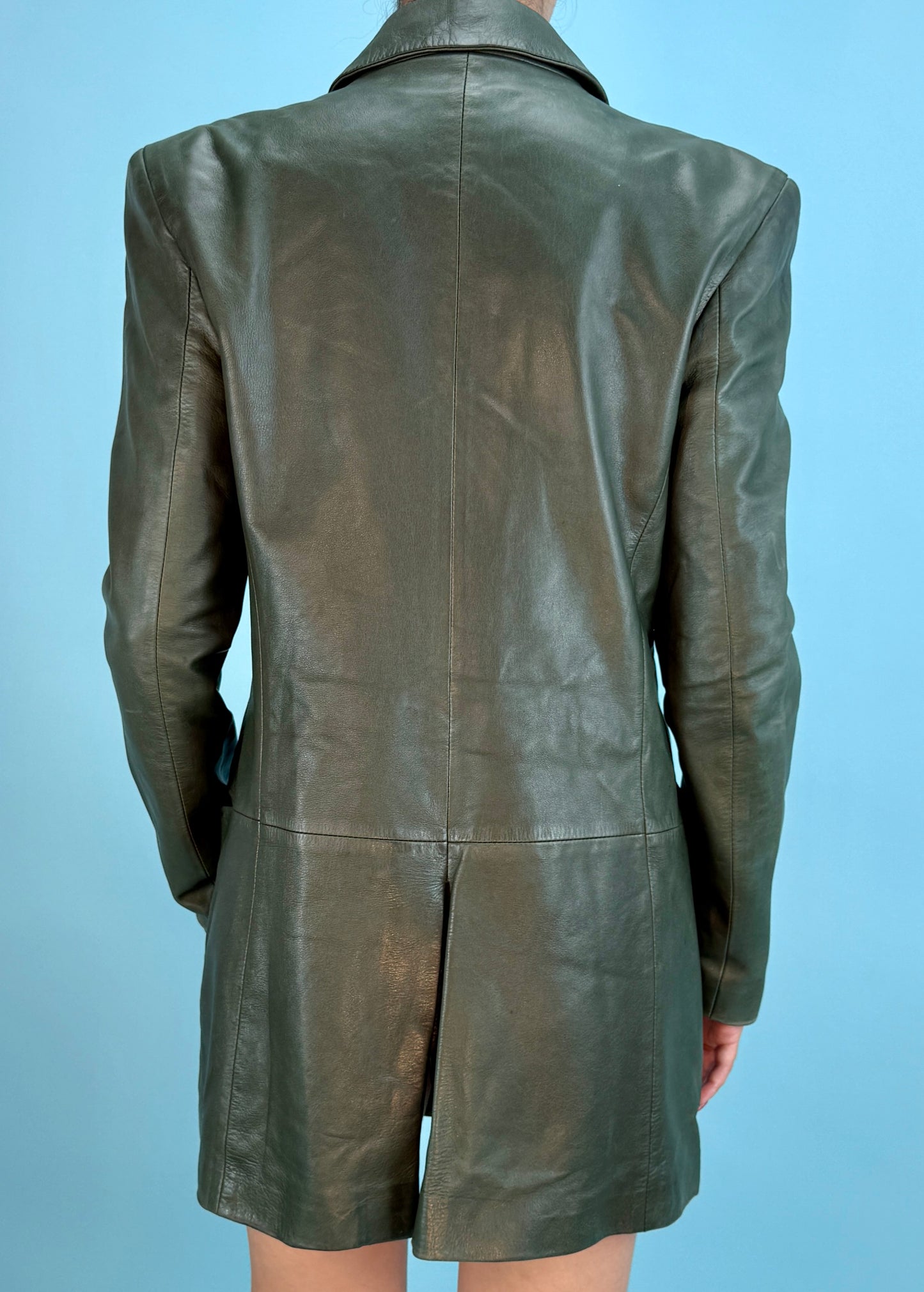 Gucci Fall 1995 Green Leather Jacket