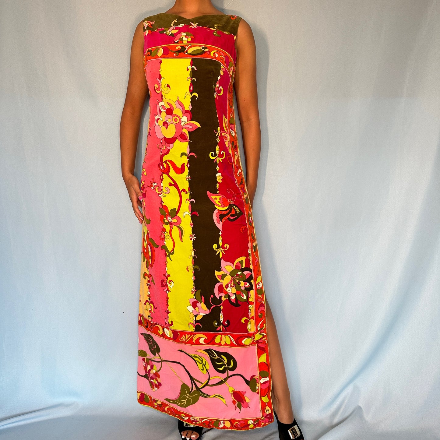 Emilio Pucci 1968 Pattern Velvet Maxi Dress