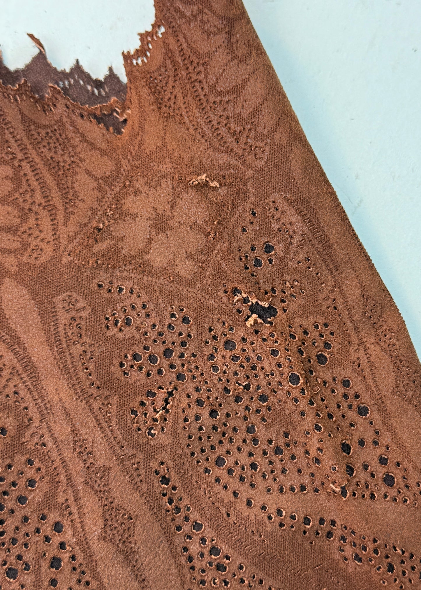 Roberto Cavalli Fall 2001 Runway Suede Perforated Thigh High Heeled Boots