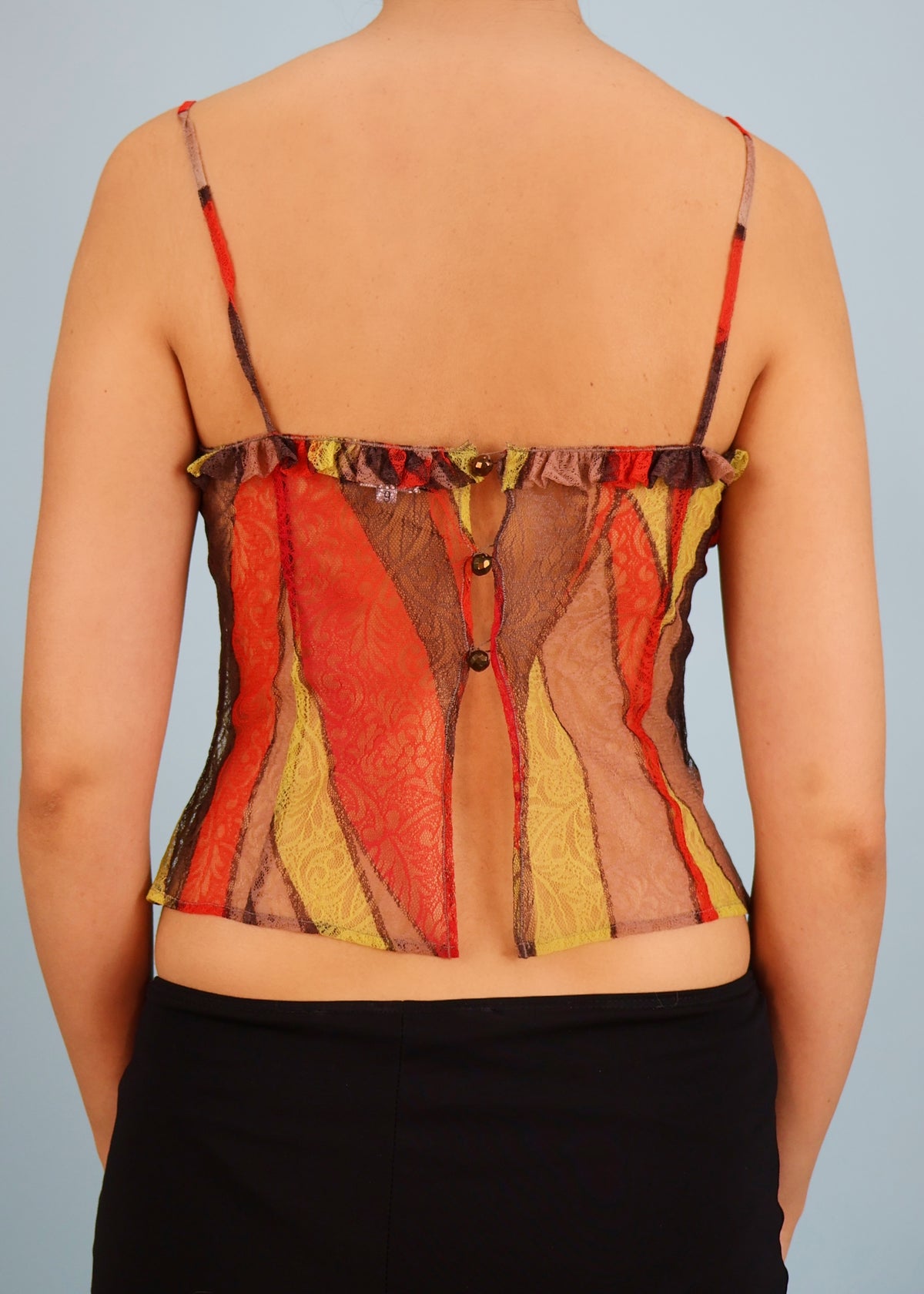 Versace Fall 2000 Runway Silk Wrap Blouse & Lace Top Set