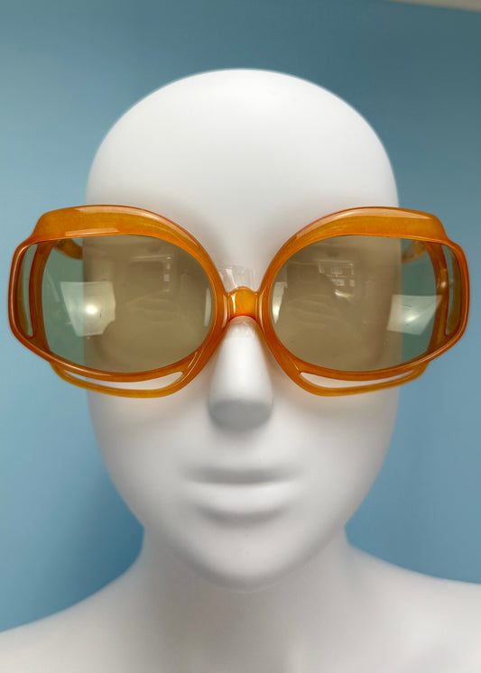 Dior 1970’s Orange Double Frame Sunglasses