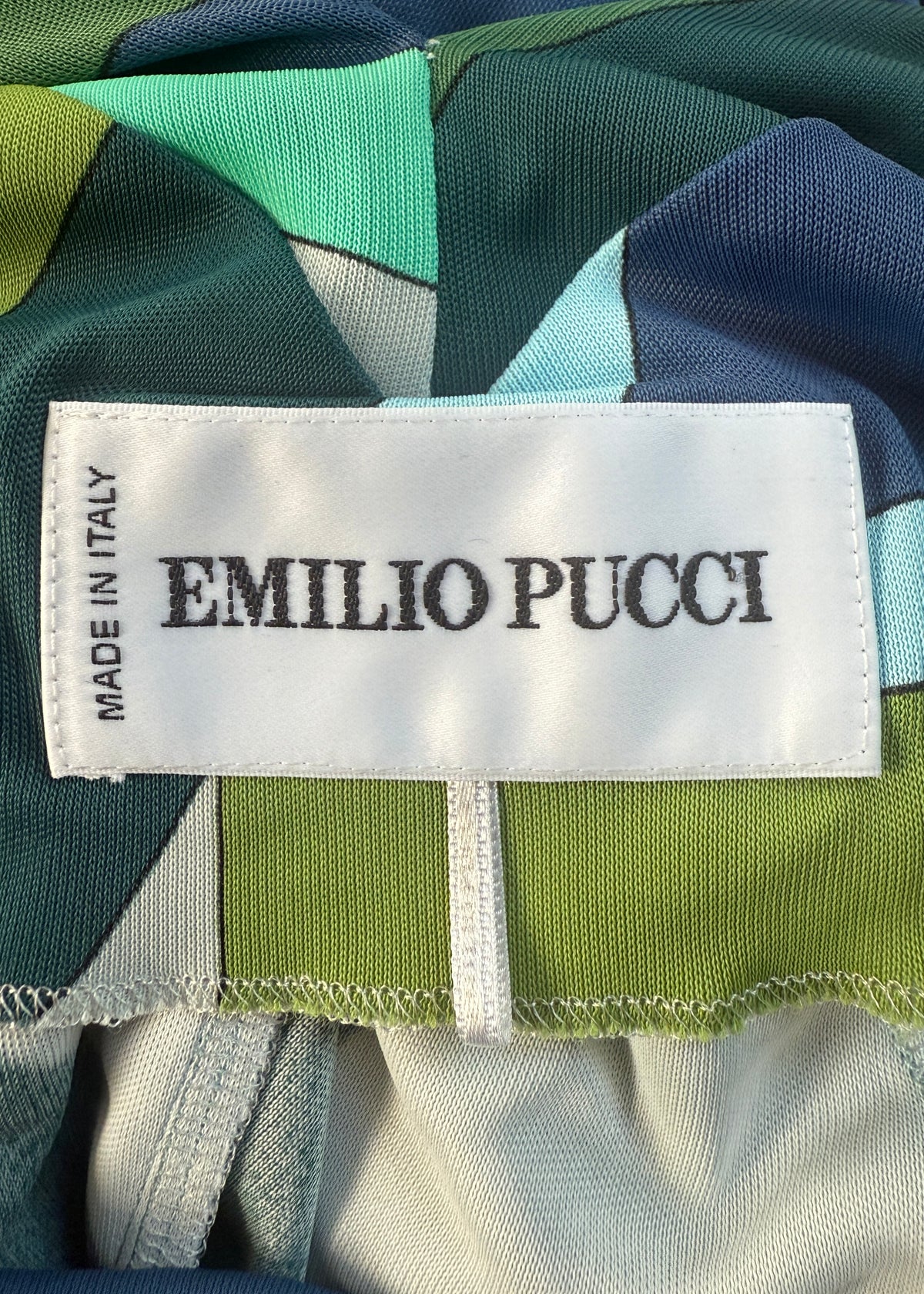 Emilio Pucci Resort 2017 Blue Patterned Low Back Midi Dress